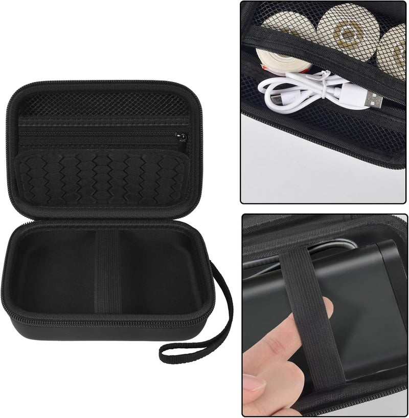 Comecase Case Compatible with Nelko P21/ for Phomemo D30 D35 Label Maker Machine, for JADENS D11/ for SUPVAN Mini Labeler Sticker, Labler Maker Storage for Tape&Accessories - Black - Image 3